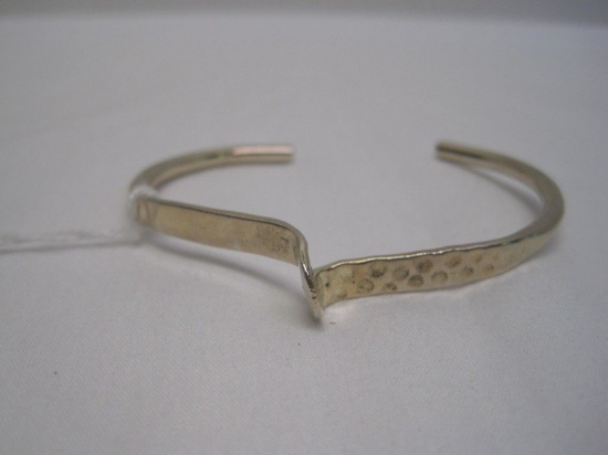 Stamped 925 Mexico Hammered/Smooth Design Cuff bracelet