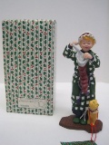All Through The House Sue Ellen Figurine w/ Stocking & Cat Hand Painted