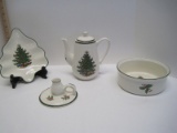 5 Pieces Cuthbertson Original Christmas Tree Pattern Serving Pieces