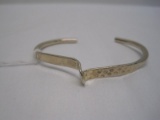 Stamped 925 Mexico Hammered/Smooth Design Cuff bracelet