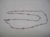 925 Chain Necklace w/ Multi-Faceted Crystal Gem
