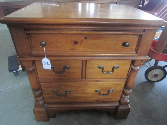 Wyn Wood Pine 3 Drawer Side Desk