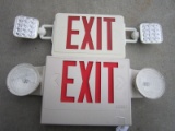 Pair - White/Red Lighted Exit Signs