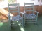 2 Painted Green Slat Seat Rockers