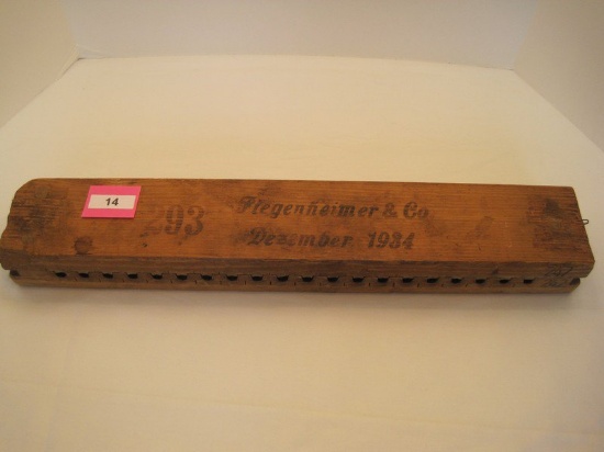 Early Flegenheimer & Co. Wooden Cigar Mold Stamped 293 Dezember 1934 Side Stamped 247