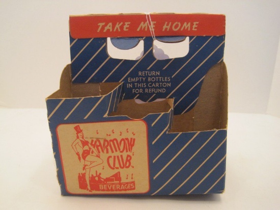 Vintage Harmony Club Beverages Cardboard Six Pack Carry Case