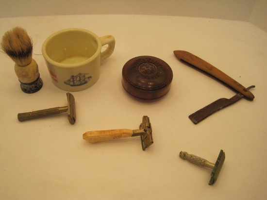 Shaving Lot - Old Spice Shaving Mug, Lather Brush