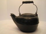 Cast Iron Wood Stove Kettle #8 w/ Wooden Handle & Slide Lid