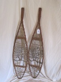 Early Pair Traditional Wooden Snow Shoes