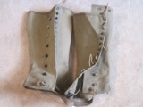 Vintage WWII U.S. Army Gaiters Spats Canvas Boot Coverings Legging by Gregory