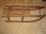 Early Slat Wooden Davos Sled Metal Runners