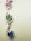 Sterling Silver Ruby Emerald Sapphire Hollow Bracelet