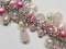 Sterling Silver Fresh Water Pearl & Quartz Handcrafted Pink Ribbon Design Bracelet