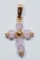 10kt Yellow Gold Rose Quartz Cross Shaped Pendant