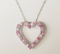 Sterling Silver Created Pink Sapphire September Birthstone Heart Shapped Pendant Necklace