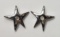 Sterling Silver Rhodium Plated Diamond Star Shaped Earrings
