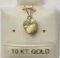 10kt Yellow Gold Lemon Quartz Heart Shaped Pendant