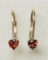 Sterling Silver Genuine Gemstones Heart Shaped Earrings