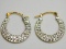 10kt Gold Studded Crescent Earrings