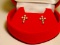 14kt Cubic Zirconia Cross Screwback Stud Earrings