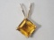 14kt Genuine Citrine Diamond Shaped Pendant