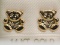 14kt Gold Stud Teddy Bear Screwback Earrings