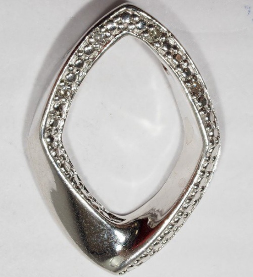 Sterling Silver Natural Diamond Round Cut Pendunt