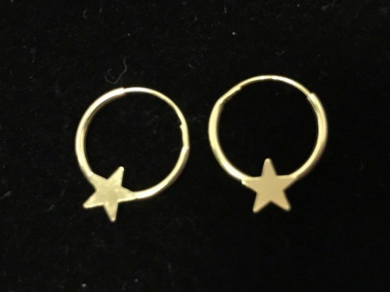 14kt Yellow Gold Star Earrings