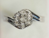 Sterling Silver 7 Diamond Ring