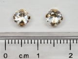 10kt Yellow Gold White Zircon Earrings