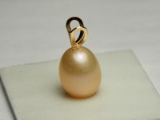 14kt Yellow Fresh Water Pink Pearl Pendant