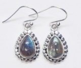 Sterling Silver Labradorite Earrings App. 4.6g.