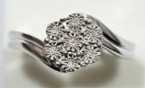 Sterling Silver 7 Diamond Ring