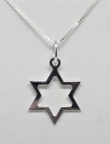 Sterling Silver Star of David Pendant Necklace