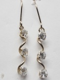 10k Yellow Gold Cubic Zirconia Earrings