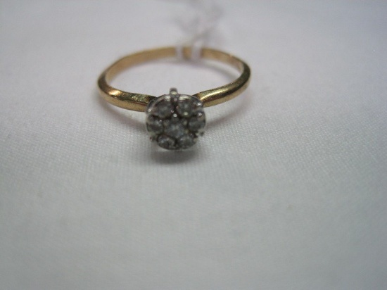 Ladies 10kt Yellow-Gold Seven Diamond Cluster Ring