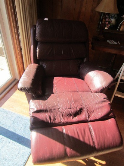 Burgundy Leather Rocker/Recliner