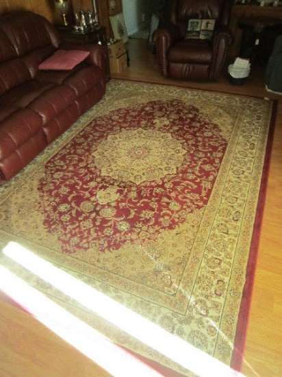 Ornate Persian-Style Rug Red/Cream/Gold