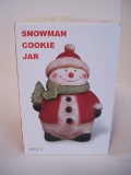 Snowman Cookie Jar w/ Christmas Tree