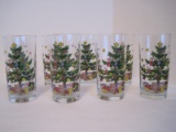 8 Nikko Happy Holidays Tumblers/Highball 12oz. Glasses Christmas Tree Pattern