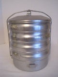 Vintage Regal Aluminum 5 Tier Stacking Miners/camping/Picnic Lunch Pail Box