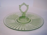 Anchor Hocking Green Depression Glass Center Handle Tray