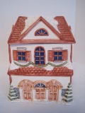 Starite Ind. Ceramic Victorian House Christmas Cookie Jar