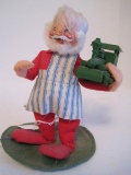 Annalee Doll 1990 Santa Claus w/ Wooden Locomotive Train Engine Code #5108