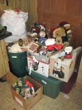 Christmas Lot - Teddy Bears, Santa's Shoes, Jingle Bell Tree, Figurines, Snowmen, Etc.