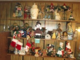 Lot - Ceramic Mr. & Mrs. Santa Claus Ceramic Ginger Jar, Miniature Stockings