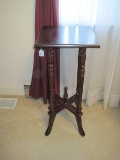 Cherry Finish Accent Table w/ Center Base Finial