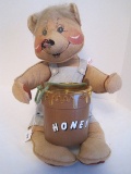 Annalee Doll Country Bear w/ Honey Bucket & Bee on Nose 1983