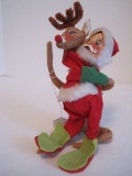 Annalee Doll Santa Claus w/ Rudolph The Red Nose Reindeer