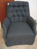 Occasional Arm Chair w/ Tufted Back & Navy Upholstery
